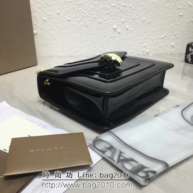 BVLGARI寶格麗 漆皮系列 小號 時尚 鏈條單肩斜挎包 34559 FYD1372